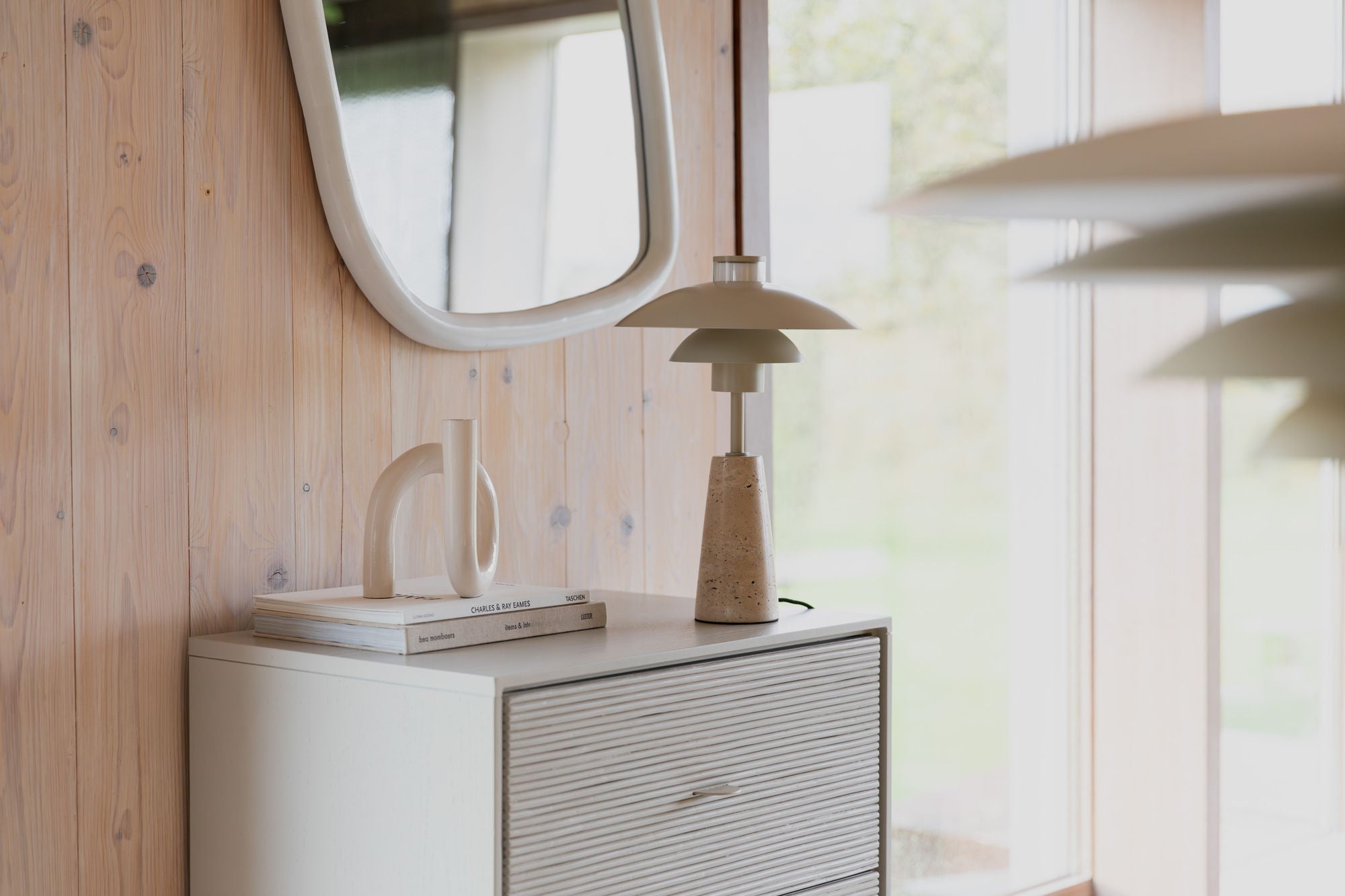 Zuiver Cole Beige Travertine Table Lamp